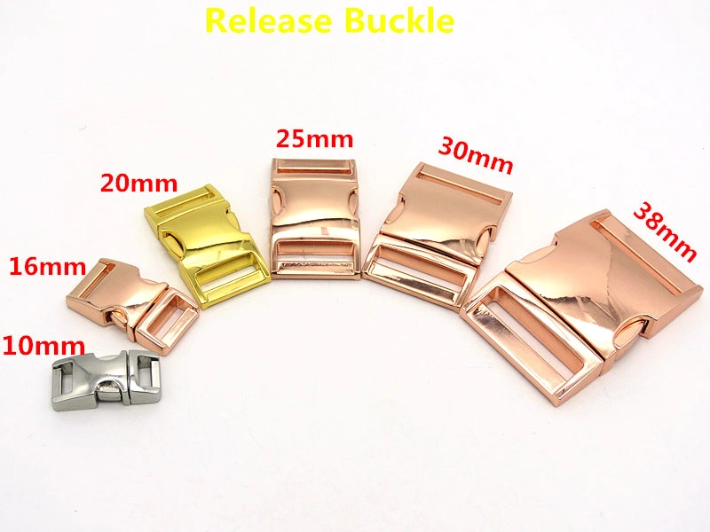 Custom 25mm Matte Silver Metal Pet Accessories Side Release Buckle Jump Ring Dog Clip for Collars