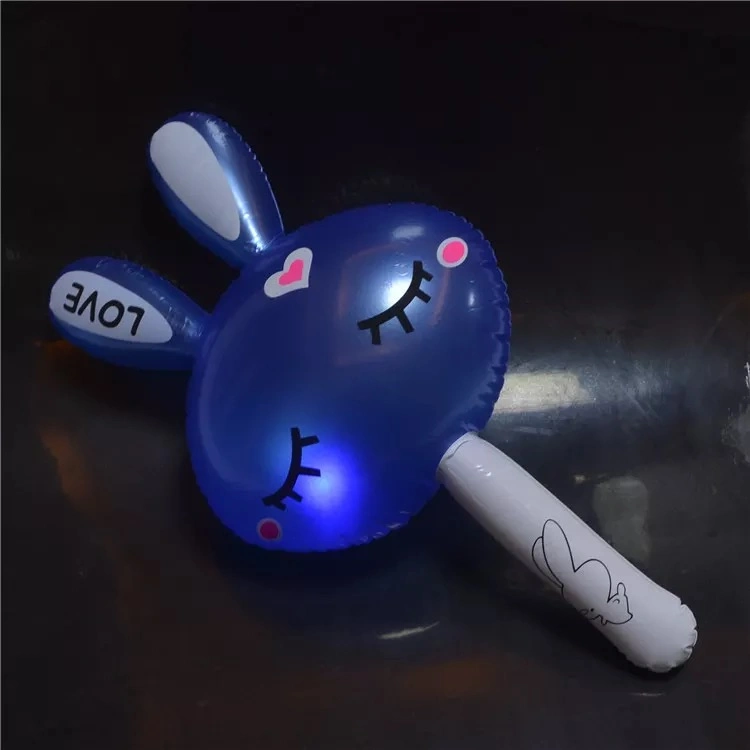 Promotional Gift Giveaways Inflatable Rabit Animal Stick with LED Light Children Toy