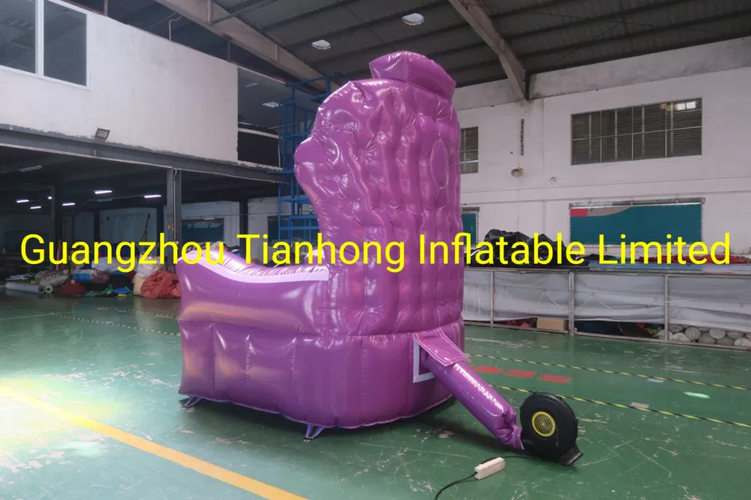 New Design 2m Tall Purple Inflatable Queen King Throne Chair